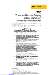 Fluke 233 Sicherheitsinformationen