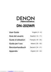 Denon Professional DN-202WR Benutzerhandbuch