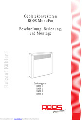 ROOS RMF 2 Beschreibung, Bedienung Und Montage