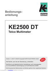 Kurth Electronic KE2500 DT Bedienungsanleitung