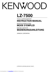 Kenwood LZ-7500 Bedienungsanleitung