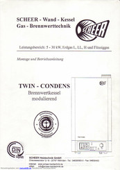 Scheer Twin-Condens Montage- Und Betriebs-Anleitung