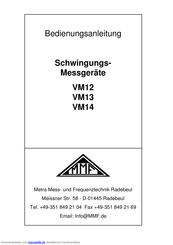 MMF vm14 Bedienungsanleitung