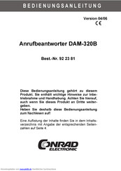 Conrad DAM-320B Bedienungsanleitung