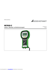 Gossen MetraWatt METRISO C Bedienungsanleitung
