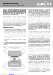 HARK Radiante 950/2/57-70 K ECOplus Bedienungsanleitung