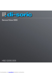 Di-soric SensorView 890 Bedienungsanleitung