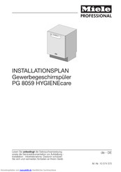 Miele PG 8059 HYGIENEcare Installationsplan