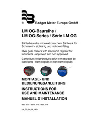 Badger Meter LM OG-TAERKM Montage- Und Bedienungsanleitung