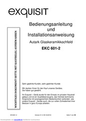 Exquisit EKC 601-2 Bedienungsanweisungen & Installationsanweisungen