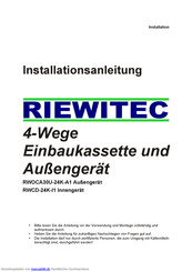 Riewitec RWOCA30U-24K-A1 Installationsanleitung