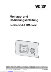 Wolf BM-Solar Montage- Und Bedienungsanleitung