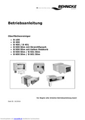 Behncke B 501 Slim Betriebsanleitung