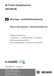 Becker B-Tronic EasyControl EC5401B Montage- Und Betriebsanleitung