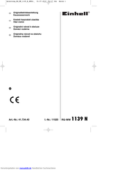 EINHELL 11020 Originalbetriebsanleitung