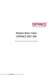 DIFRNCE DNT 100 Betriebsanleitung