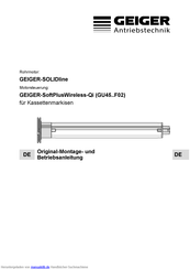GEIGER SoftPlusWireless-Qi Original-Montage- Und Betriebsanleitung