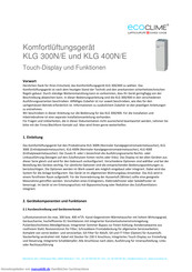 ecoclime KLG 400N/E Bedienungsanleitung