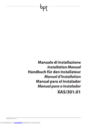 Bpt XAS/301.01 Installationshandbuch