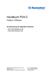 NANOTEC ELECTRONIC PD4-C5918M4204-E-08 Handbuch