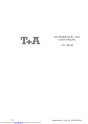 T+A CD 1260 R Betriebsanleitung