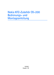 Nokia CK-200 Bedienungs- Und Montageanleitung