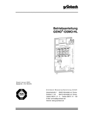 Grunbeck GENO-OSMO-HL Typ 300 Betriebsanleitung