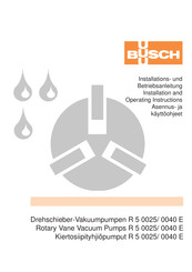 BUSCH R 5 0025/ 0040 E Installation Und Betriebsanleitung