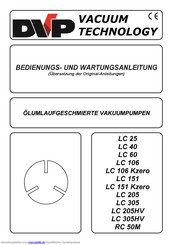 DVP LC 151 Kzero Bedienungs- Und Wartungsanleitung