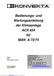 Konvekta ACX 624 Bedienungs- Und Wartungsanleitung