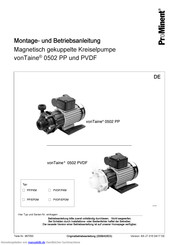 ProMinent vonTaine 0502 PP Montage- Und Betriebsanleitung
