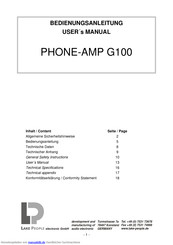 Lake People PHONE-AMP G100 Final Edition Bedienungsanleitung