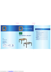 Gardenline MILANO Montageanleitung