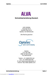 Optelec ALVA BC6 Schnellstarteranleitung