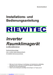Riewitec HA-1-U2014-18K Benutzerhandbuch