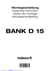 Hulsta BANK D 15 Montageanleitung
