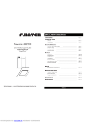 F.bayer Favore 60/90 Montage- Und Bedienungsanleitung