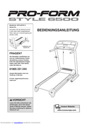 Pro-Form STYLE 6500 Bedienungsanleitung