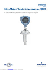 Emerson Micro Motion GDM Installationsanleitung