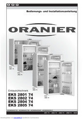 ORANIER EKS 2805 74 Bedienungs- Und Installationsanleitung