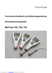 ElektroPhysik MiniTest 740 Technisches Handbuch Und Bedienungsanleitung