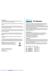Aquaforte AP-35 Bedienungsanleitung