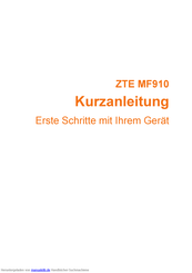 ZTE MF910 Kurzanleitung