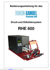 Dosen-Sambel RHE 600 Bedienungsanleitung