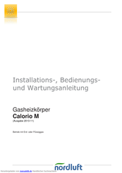 nordluft Calorio M Installations-, Bedienungs- Und Wartungsanleitung