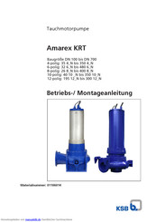 KSB Amarex KRT Betriebs-/Montageanleitung
