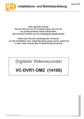 VC VC-DVR1-OM2 Installation Und Betriebsanleitung
