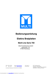 Multi Multi-Line 700 Serie Bedienungsanleitung