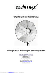 walimex Daylight 1000 mit Octagon Softbox Original-Gebrauchsanleitung