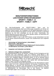 Albrecht SPORTY-FAMILY D Benutzerinformationen